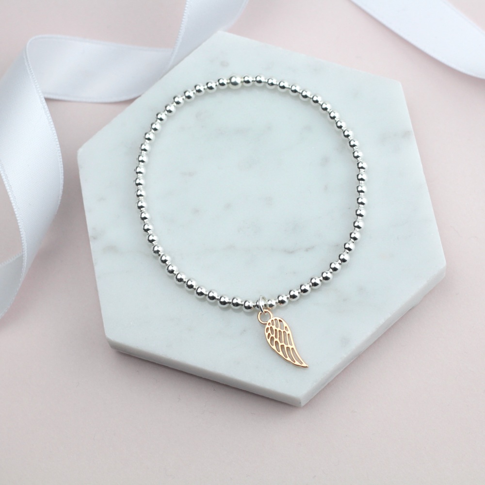Rose Gold Angel Wing Bracelet - Ariana Jewellery
