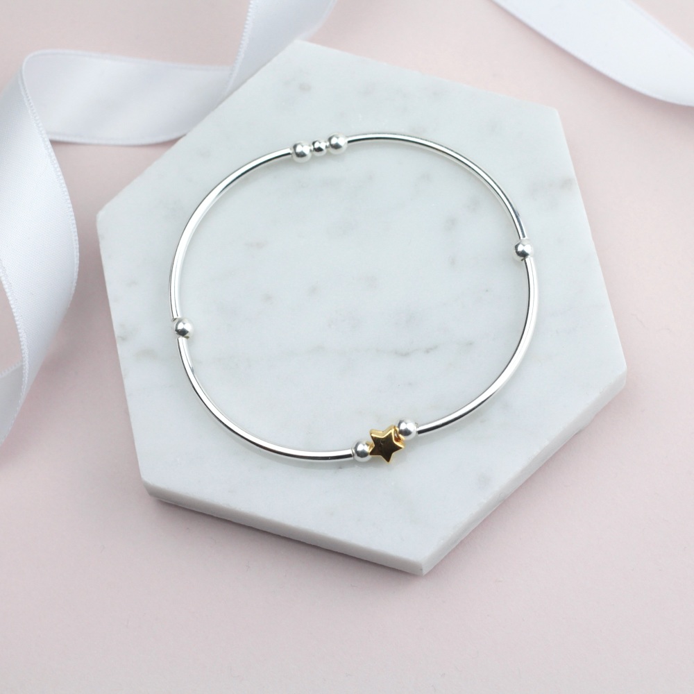 Gold Star Bead Noodle Bracelet - Ariana Jewellery
