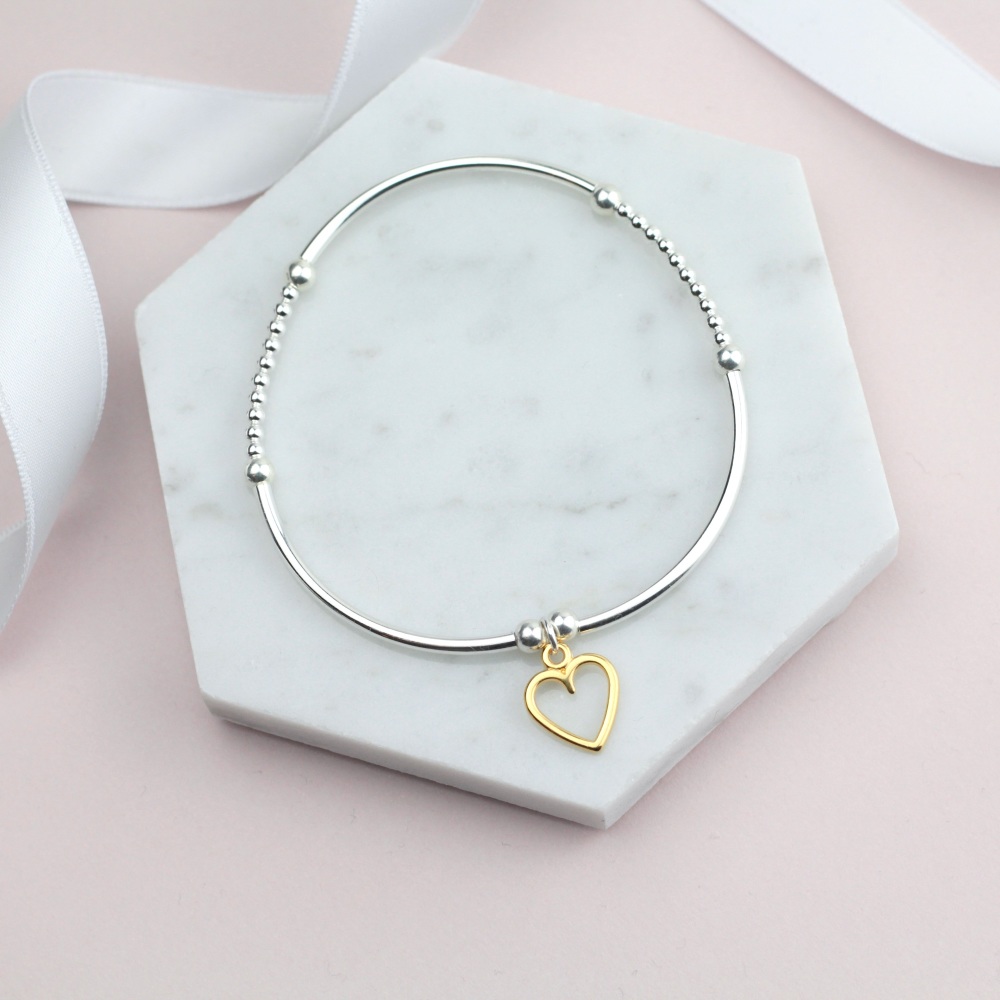 Gold Heart BNoodle Bracelet - Ariana Jewellery
