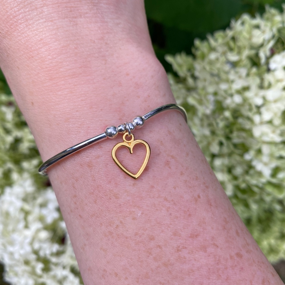 Gold Heart Noodle Bracelet - Ariana Jewellery
