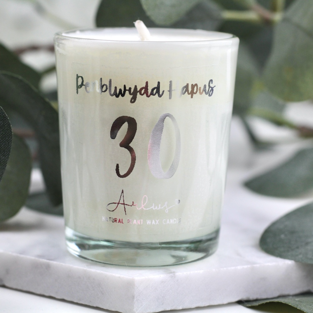 Cannwyll Penblwydd Hapus 30 - Arlws - Small Candle