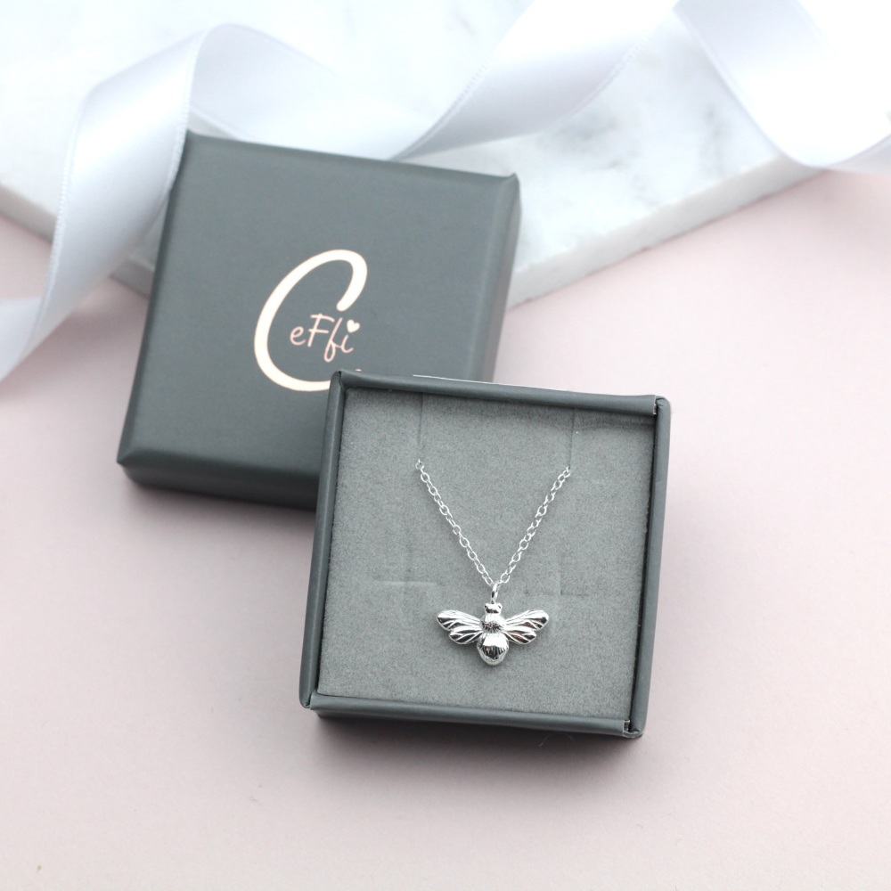 Bumble Bee Necklace Sterling Silver - CeFfi Jewellery