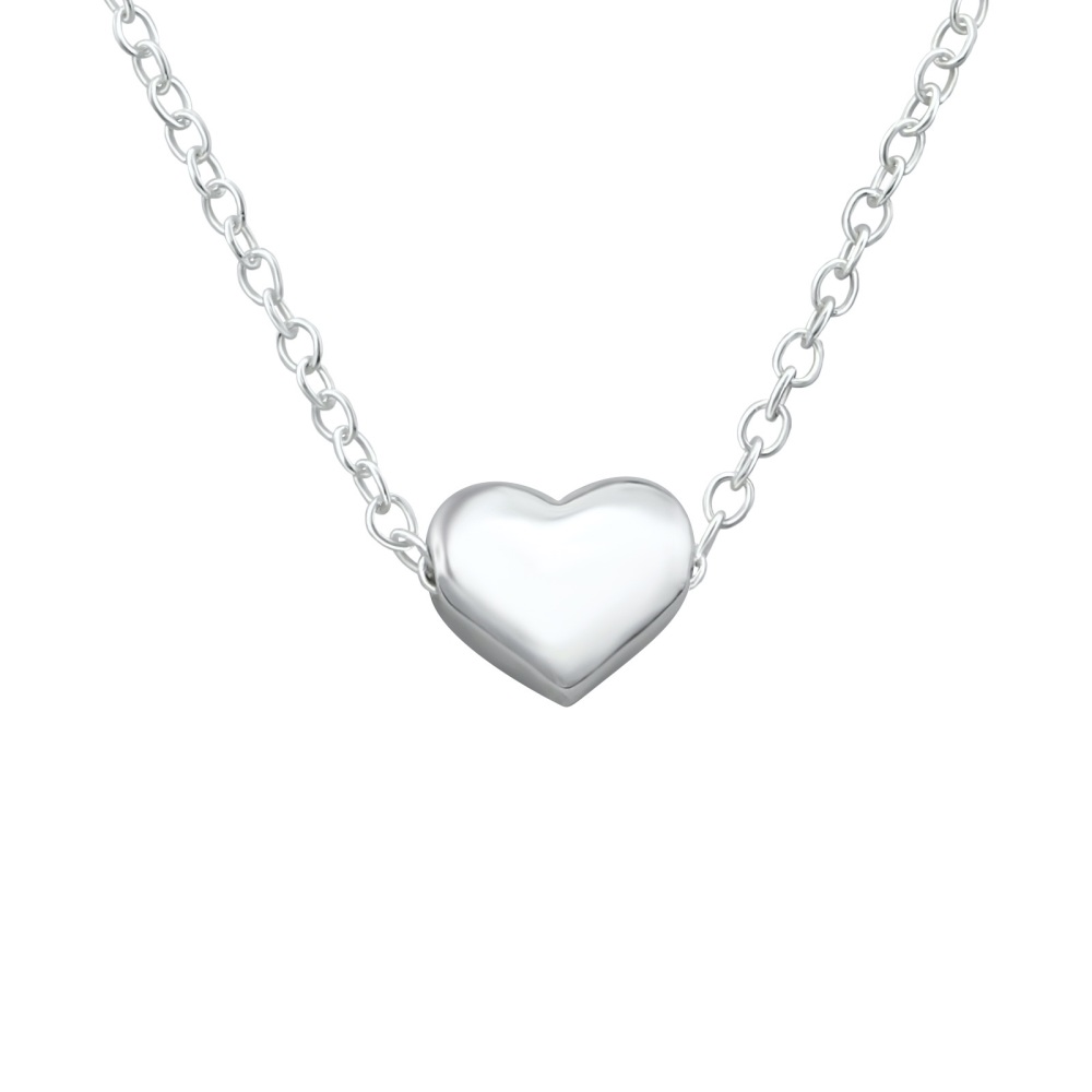 Heart Bead Necklace Sterling Silver - CeFfi Jewellery