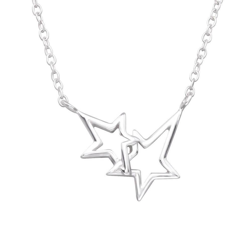 Interlocking Star Necklace Sterling Silver - CeFfi Jewellery