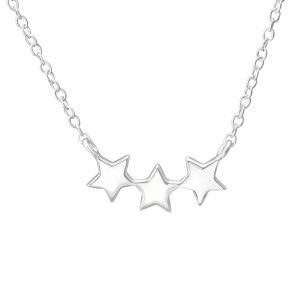 Triple Star Necklace Sterling Silver - CeFfi Jewellery