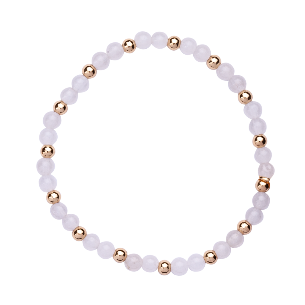 Moonstone and Gold Stretch Bracelet - D & X Jewellery