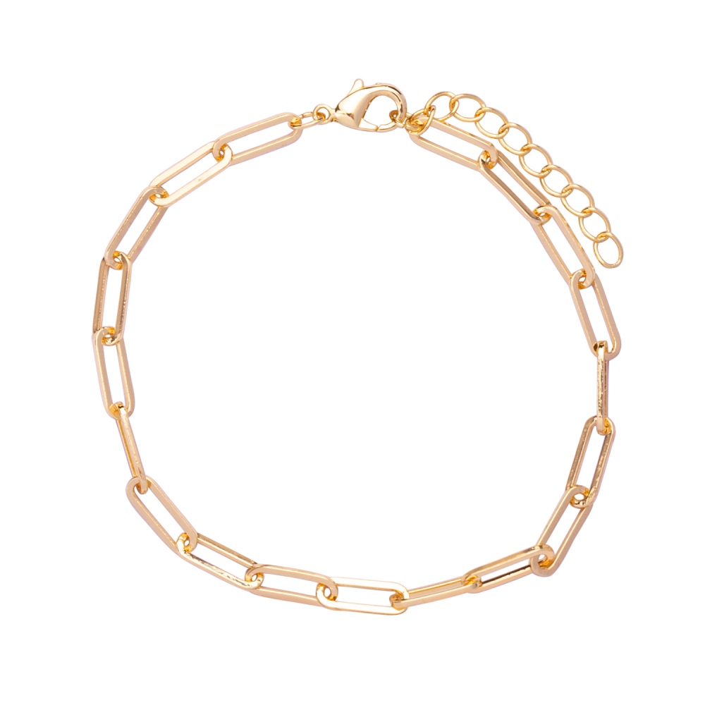 Gold Paperclip Chain Bracelet - D & X Jewellery