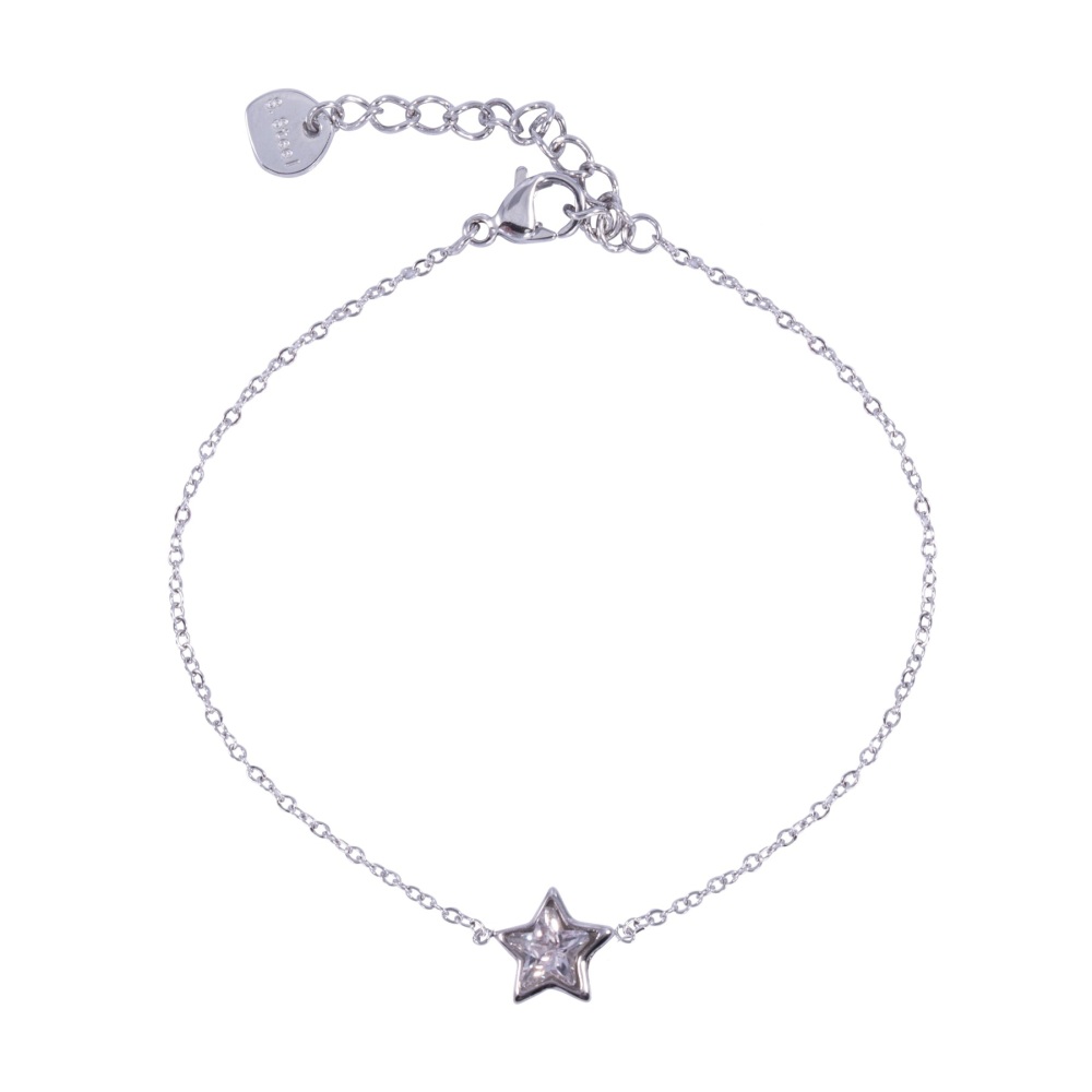 Silver Sparkly Star Chain Bracelet - D & X Jewellery