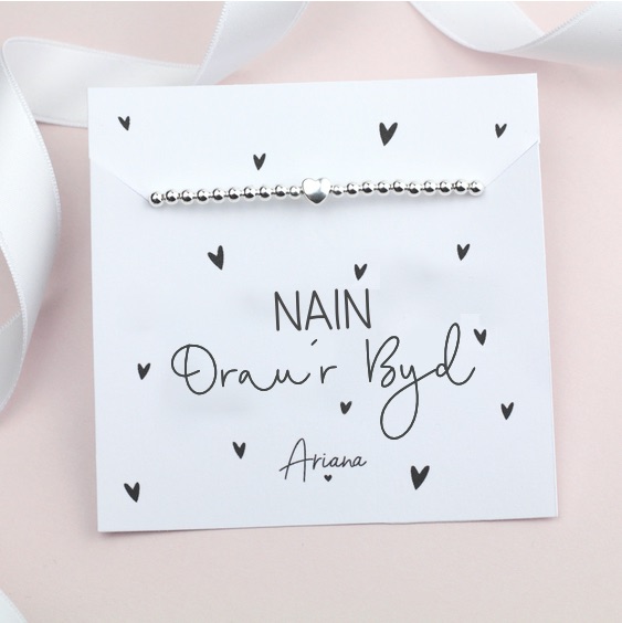 Nain Orau'r Byd Bracelet - Silver Stretch Bracelet - Ariana Jewellery -  Va