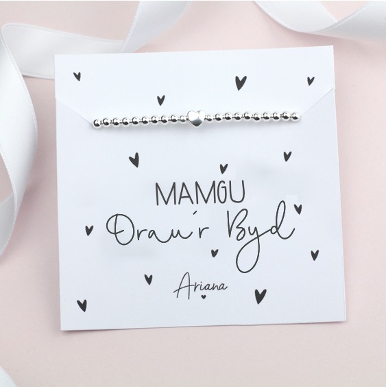 Mamgu Orau'r Byd Bracelet - Silver Stretch Bracelet - Ariana Jewellery -  Various Choice