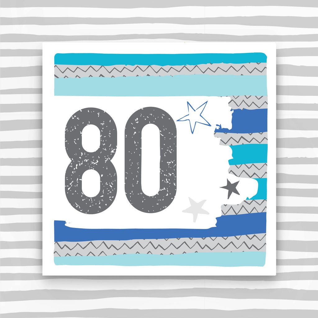 80th Birthday Modern Card