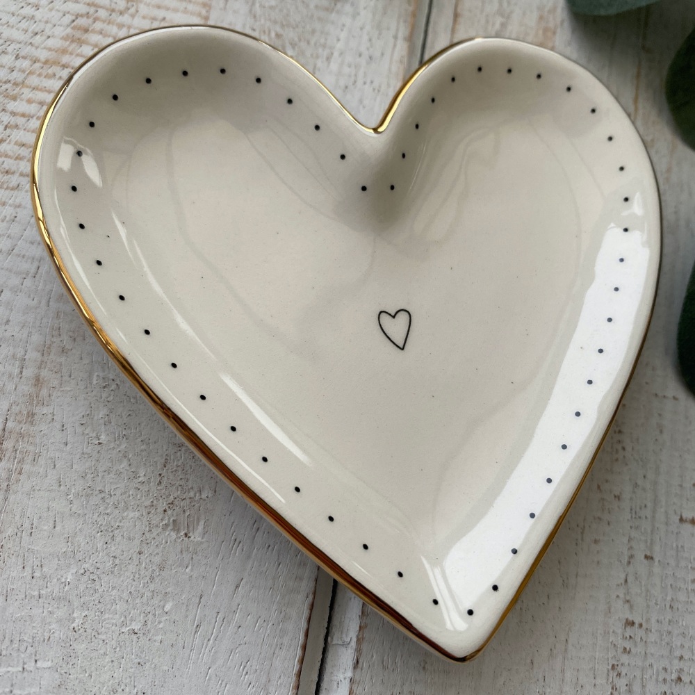 Ceramic Heart Trinket Dish