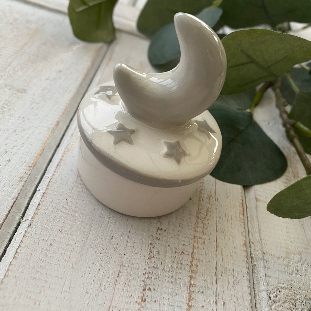 Moon & Star Ceramic Trinket Pot
