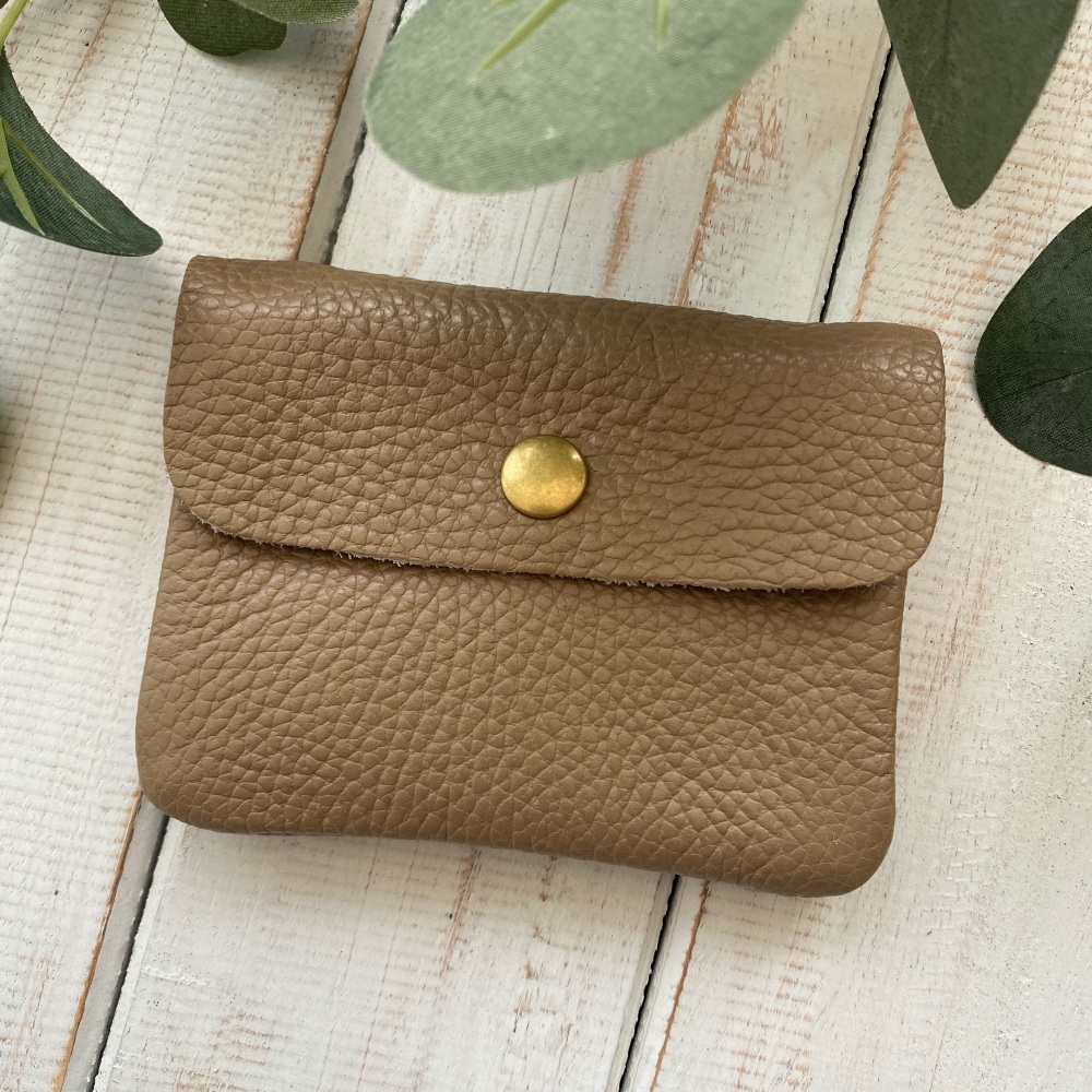 Leather Popper Coin Purse