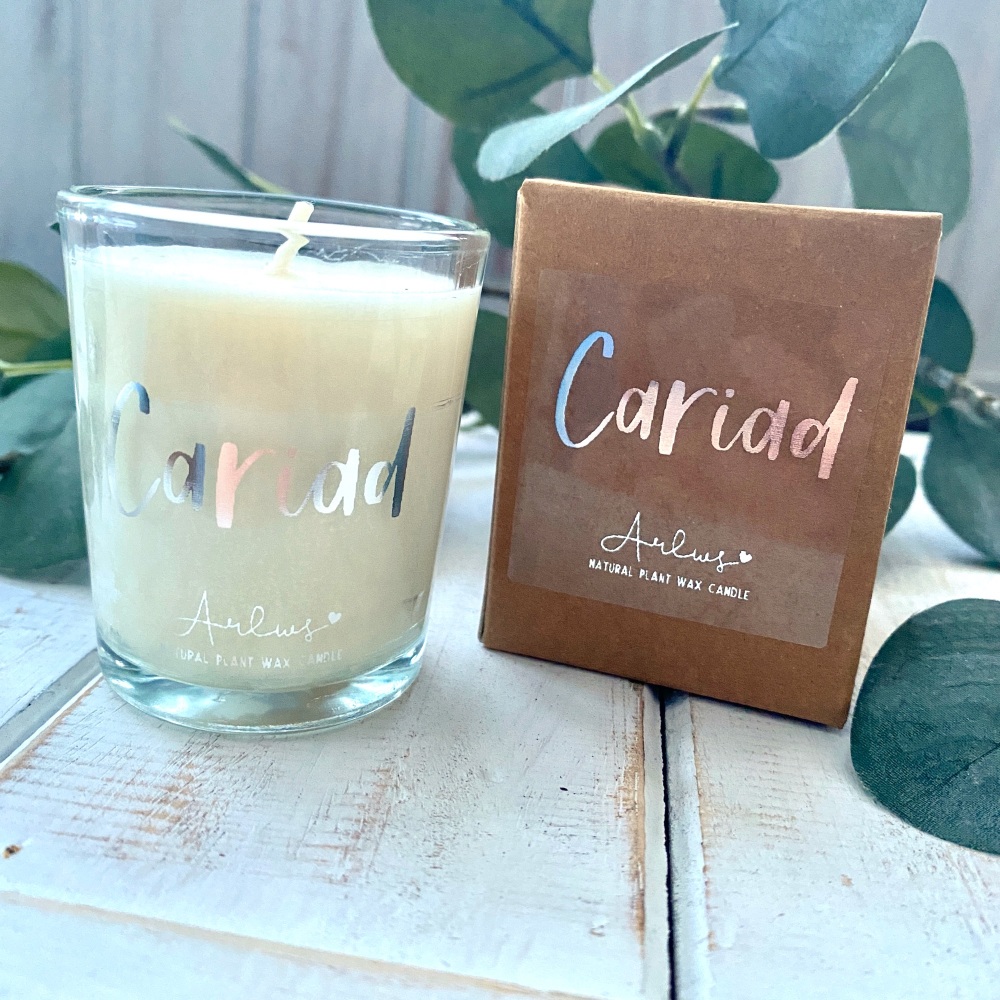 Cannwyll Cariad | Welsh Love Natural Small Candle