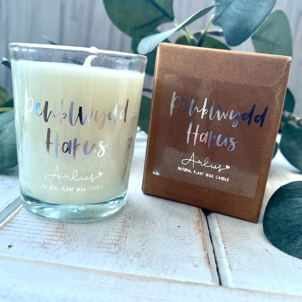 Cannwyll Penblwydd Hapus | Welsh Happy Birthday Natural Small Candle