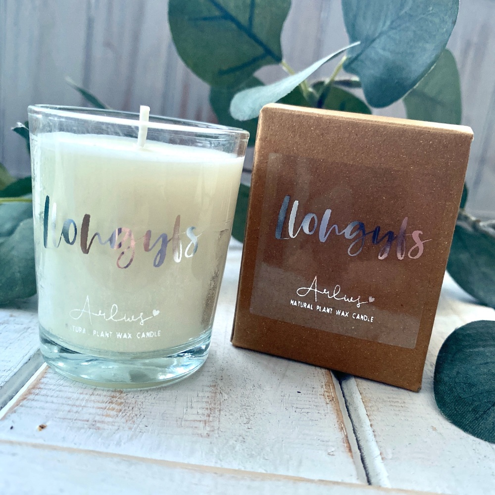 Cannwyll Llongyfs | Welsh Congrats Natural Small Candle