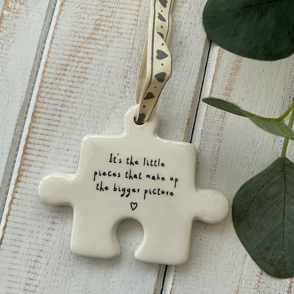 It's the little pieces that make up the bigger picture Ceramic Puzzle Decor