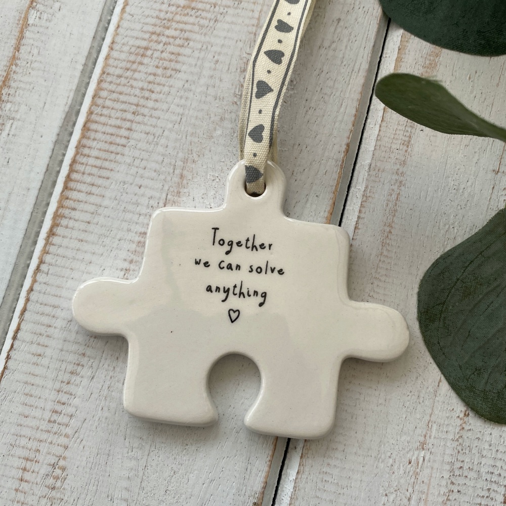Together We Can Solve Anything Ceramic Puzzle Decoration