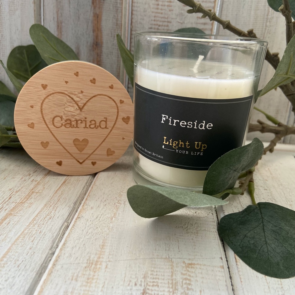Cannwyll Cariad | Welsh Love You Bamboo Lid Candle
