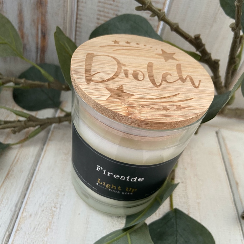 Cannwyll Cartref | Welsh Thank you Bamboo Lid Candle