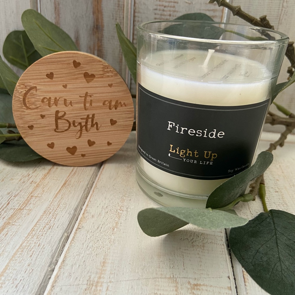 Cannwyll Caru ti am byth | Welsh Love You Forever Bamboo Lid Candle