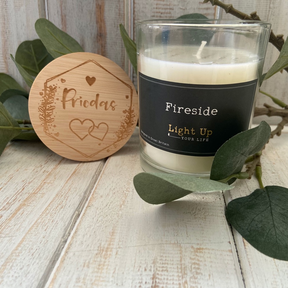 Cannwyll Priodas | Welsh Wedding Bamboo Lid Candle