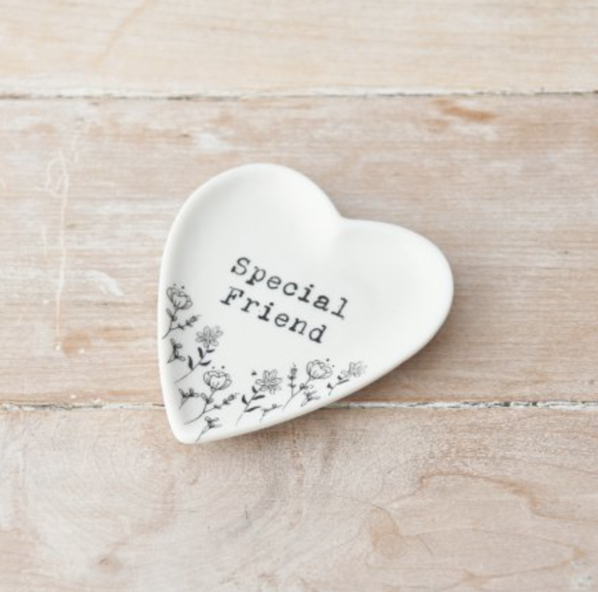 Special Friend Floral Heart Ceramic Dish | Large