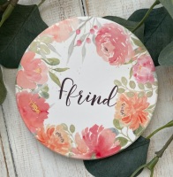 Coaster Ffrind Blodeuog | Welsh Friend Floral Coaster