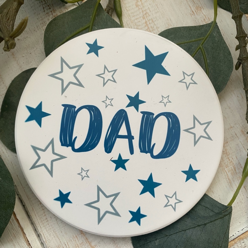 Coaster Dad Serrenog | Welsh Dad Starry Coaster