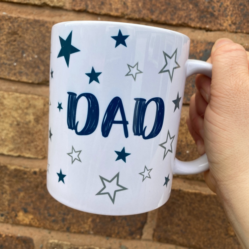 Mwg Serrenog Dad - Welsh Dad Starry Mug