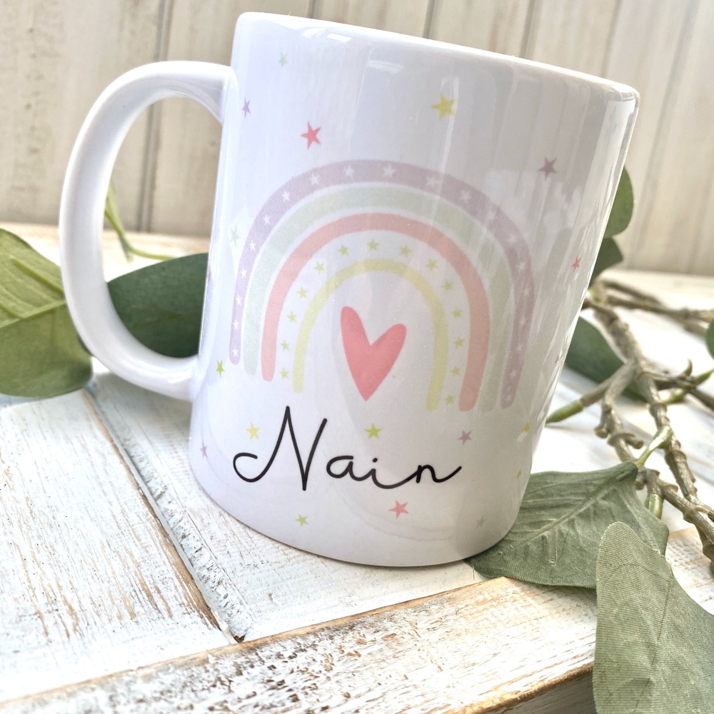 Mwg Nain Enfys | Welsh Nain Rainbow Mug
