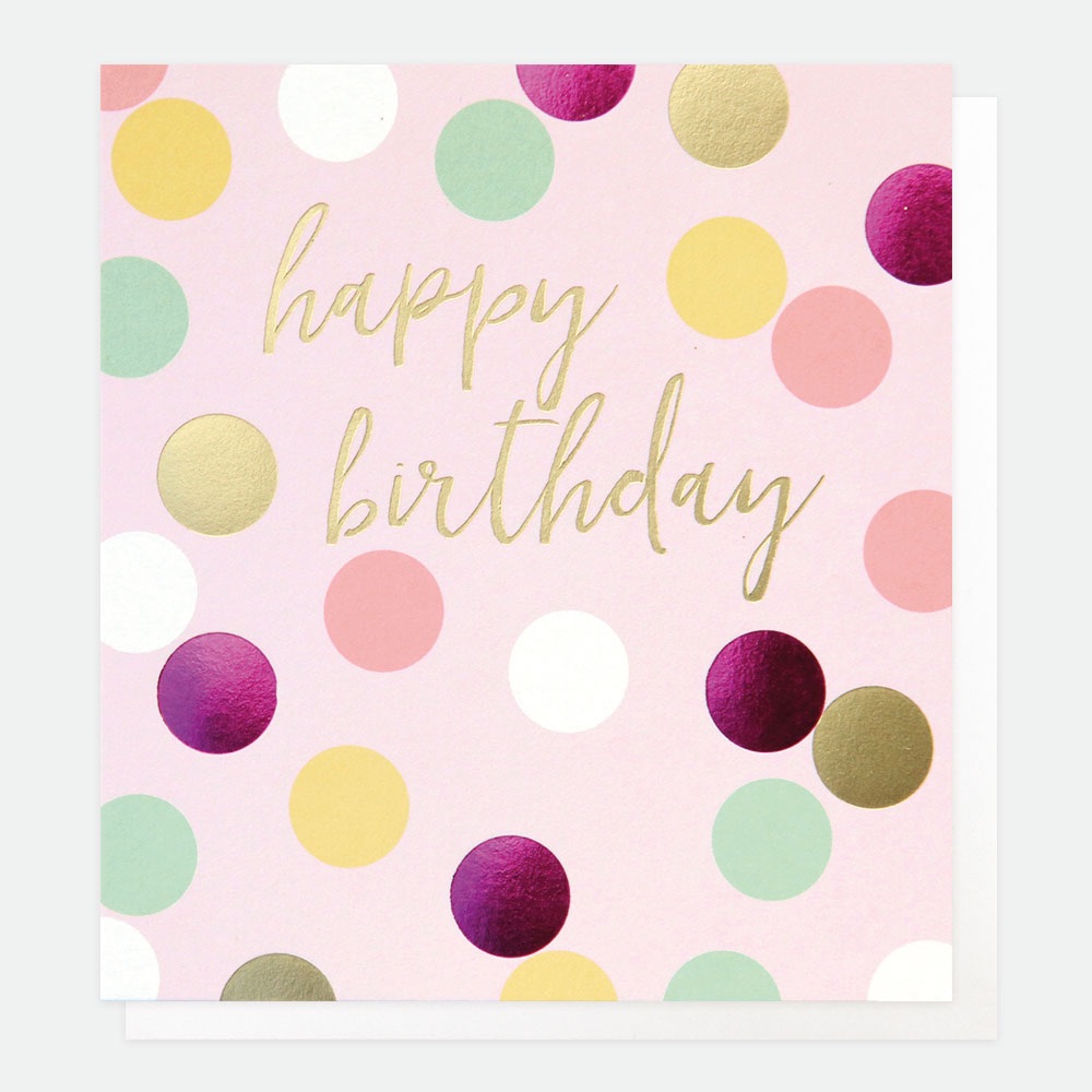 Happy Birthday Pink Spotty Card