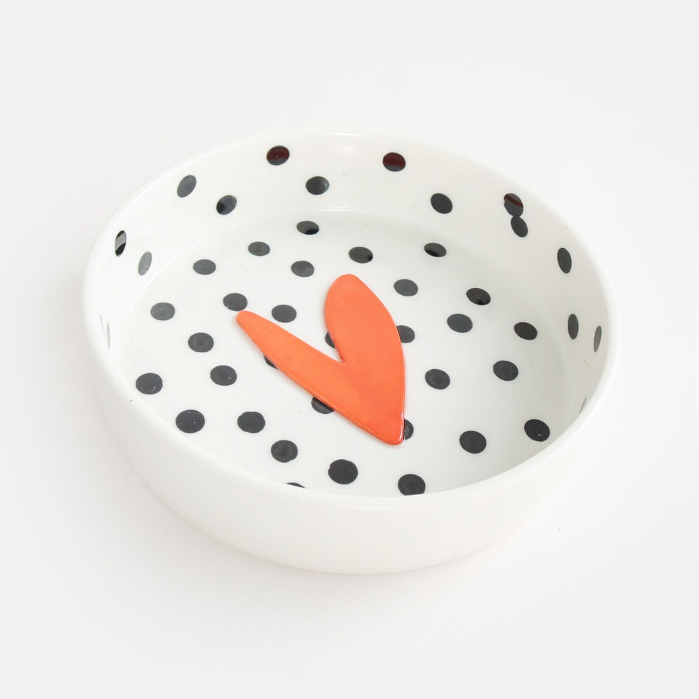 Slow feed Ceramic Spotty Pet Bowl