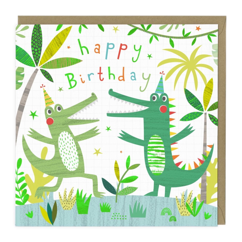 Happy Birthday Alligators Card