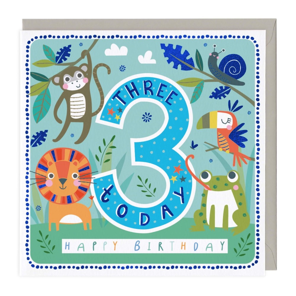 Happy 3rd Birthday Jungle Card