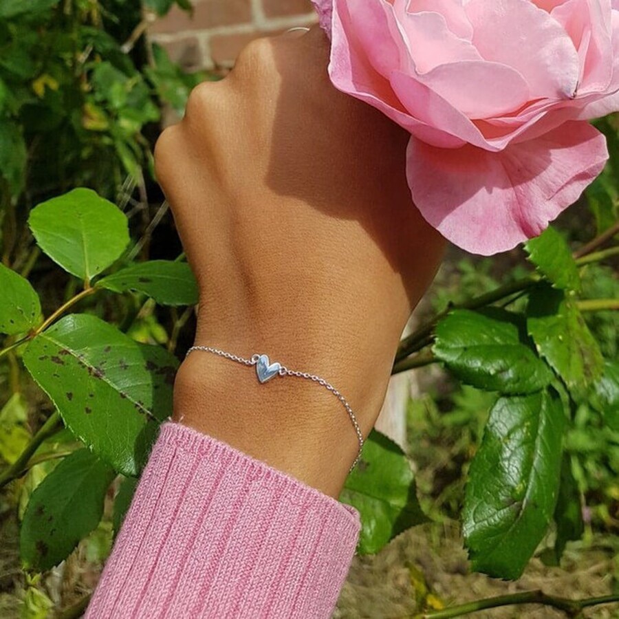 Silver heart bracelet