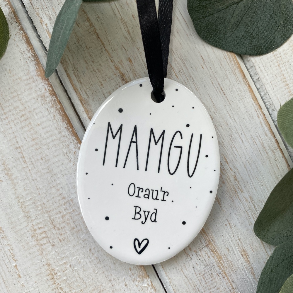 Addurn Mamgu Orau'r Byd Cerameg | Welsh Best Mamgu Ceramic Decoration