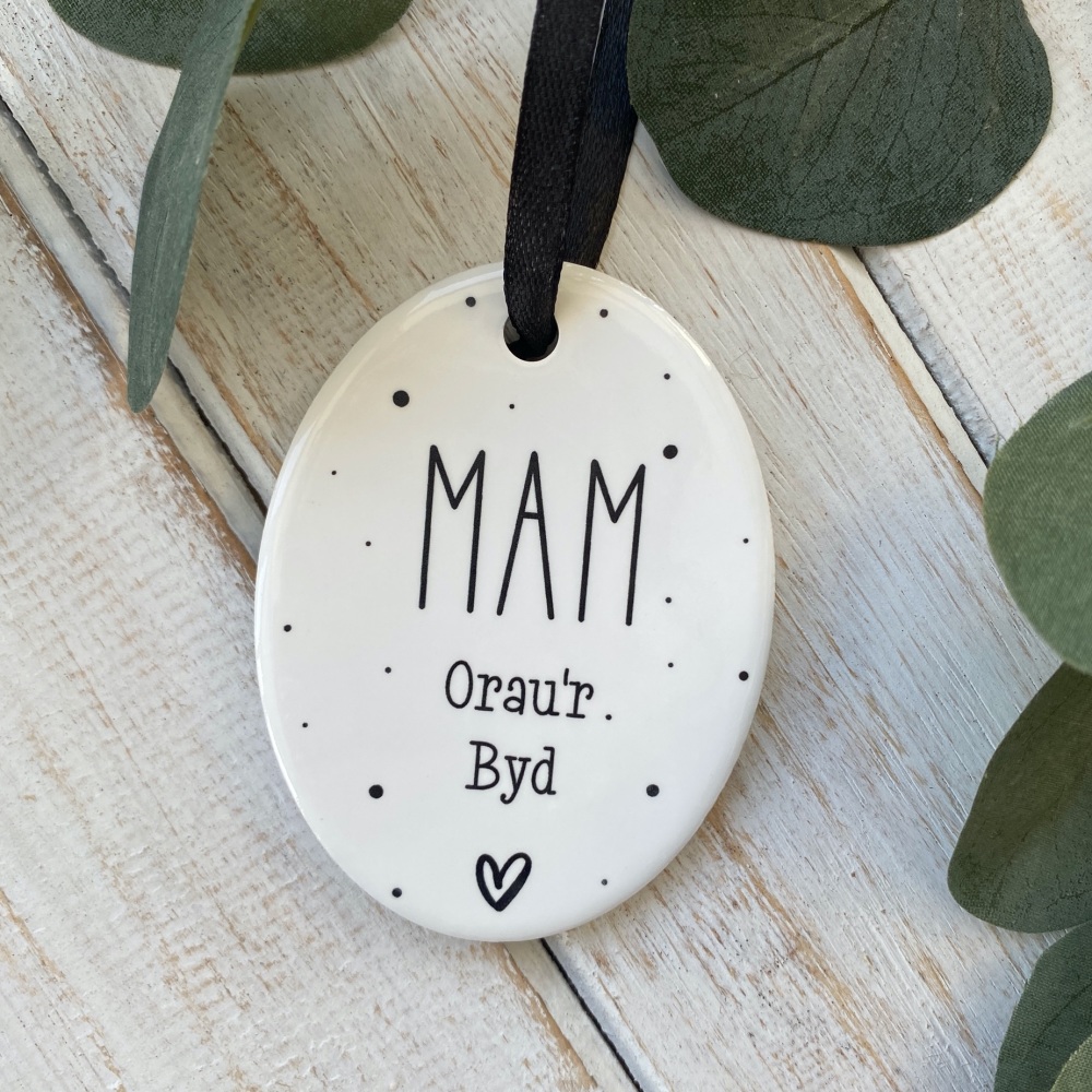 Addurn Mam Orau'r Byd Cerameg | Welsh Best Mam Ceramic Decoration