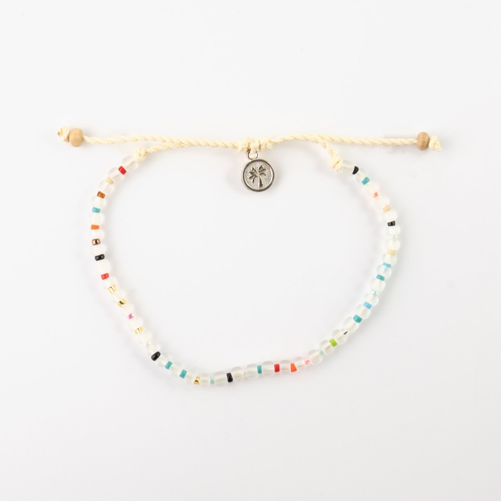 White & Rainbow Beaded Bracelet