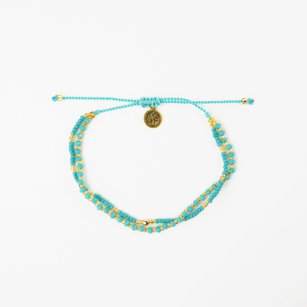 Turquoise & Gold Beaded Bracelet