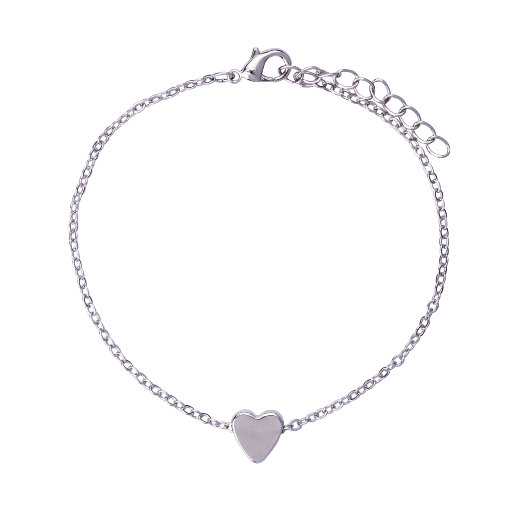Silver Heart Chain Bracelet | D & X Jewellery