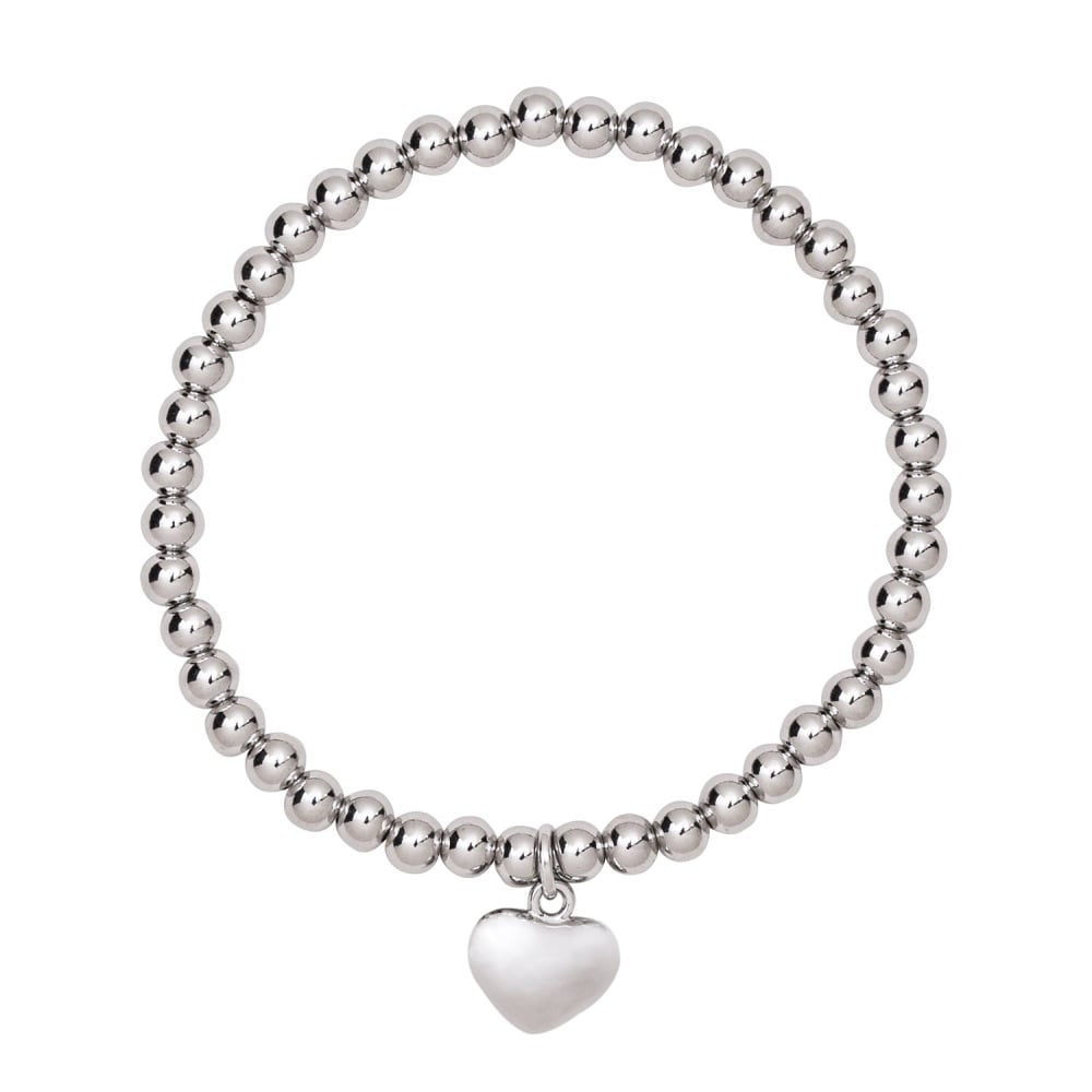 Silver Heart Stretch Bracelet | D & X Jewellery