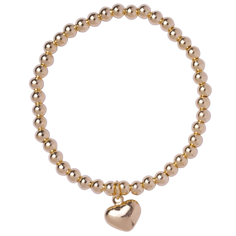Gold Heart Stretch Bracelet | D & X Jewellery