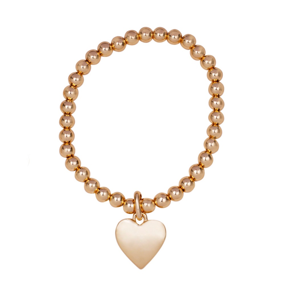 Chunky Gold Heart Stretch Bracelet | D & X Jewellery