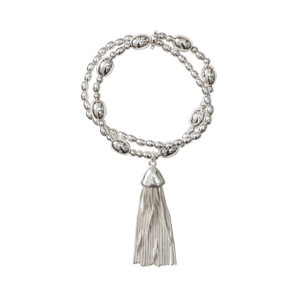 Silver Tassel Stretch Bracelet | D & X Jewellery