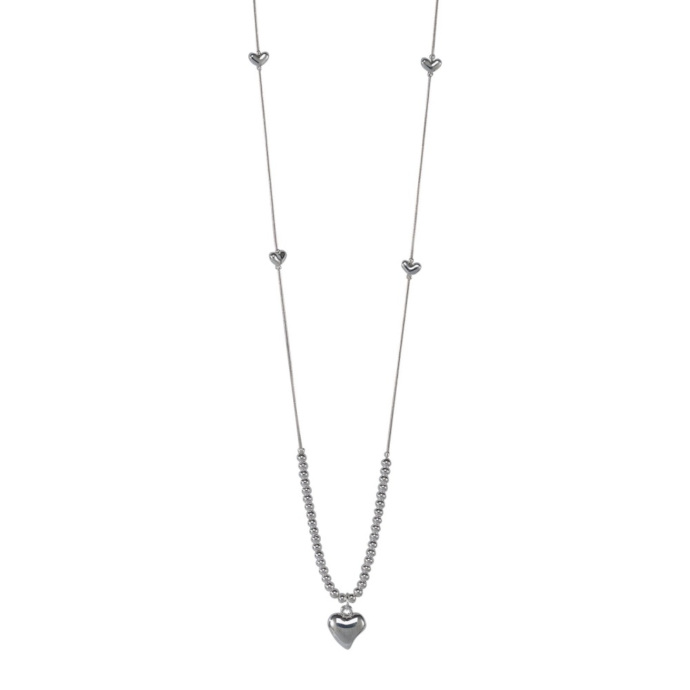 Silver Beaded Heart Necklace | D & X Jewellery