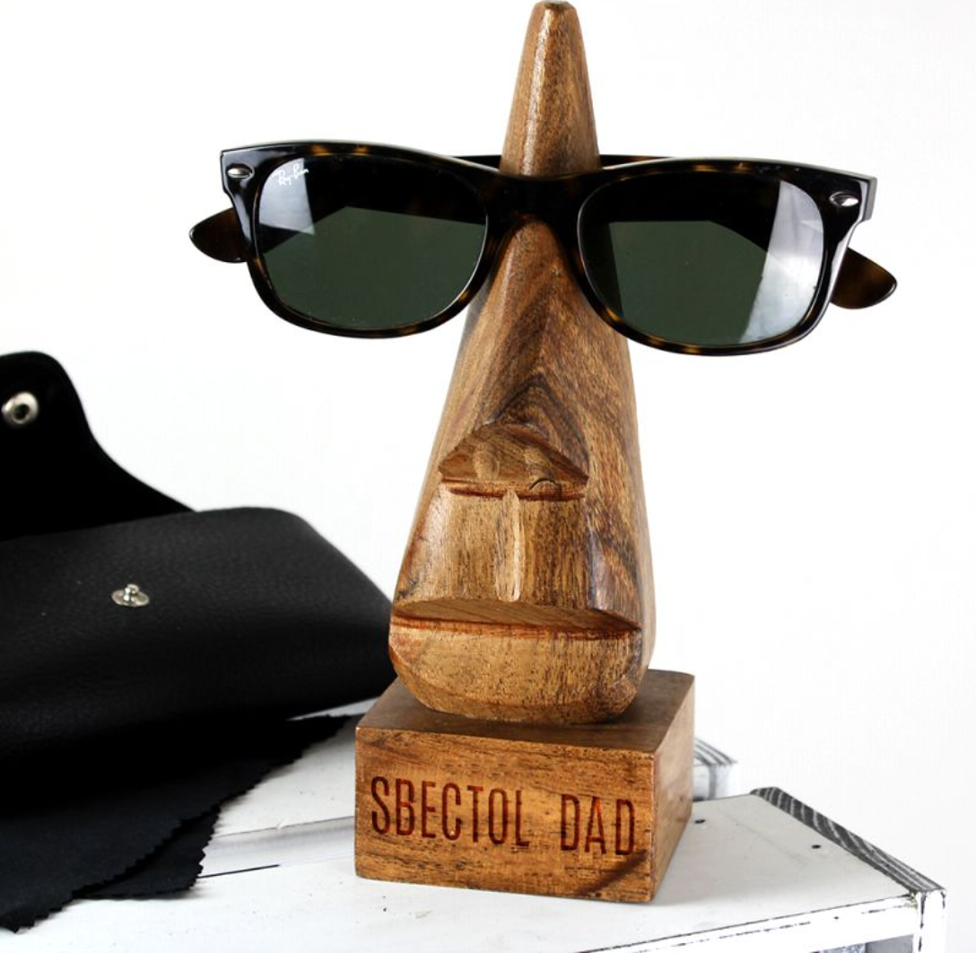Sbectol Dad Wooden Glasses Stand | Welsh Wooden Dad's Glasses Holder
