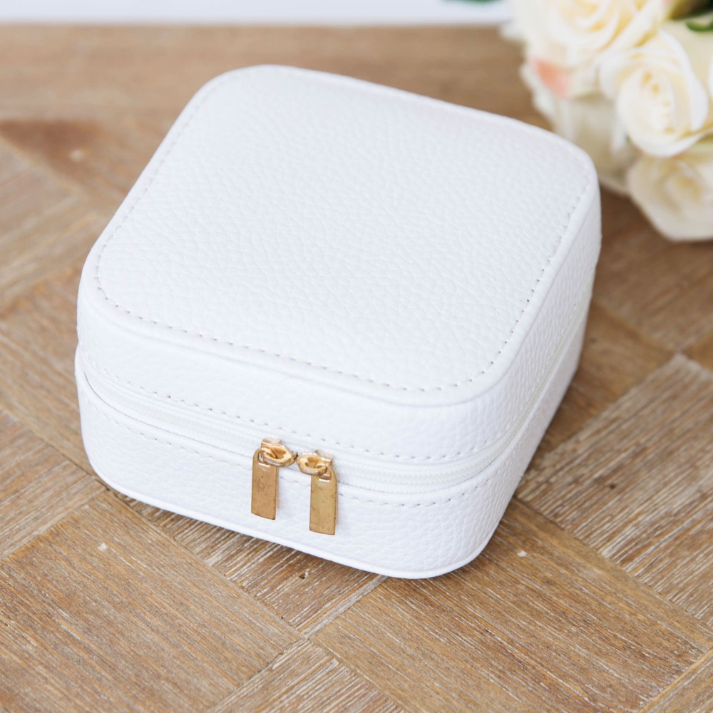 White and Rose Gold Jewellery Travel Case | Jewellery Box in Rose Gold & White