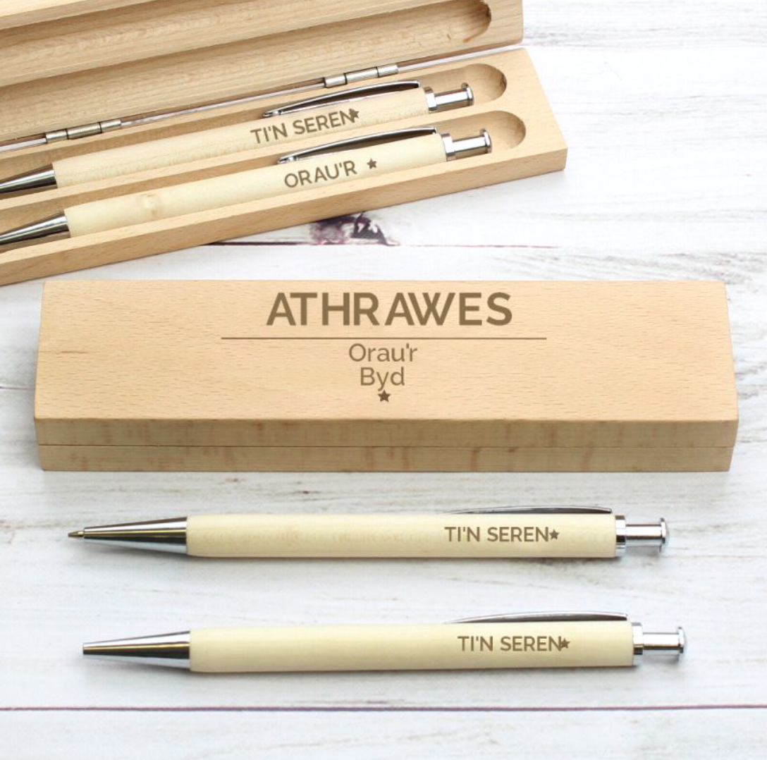Beiro a Pencil Athrawes Orau'r Byd | Welsh Best Teacher Pen & Pencil Set
